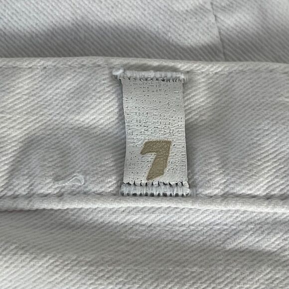 7 For All Mankind White Distressed Destruction Jeans Sz 27 - Picture 5 of 11